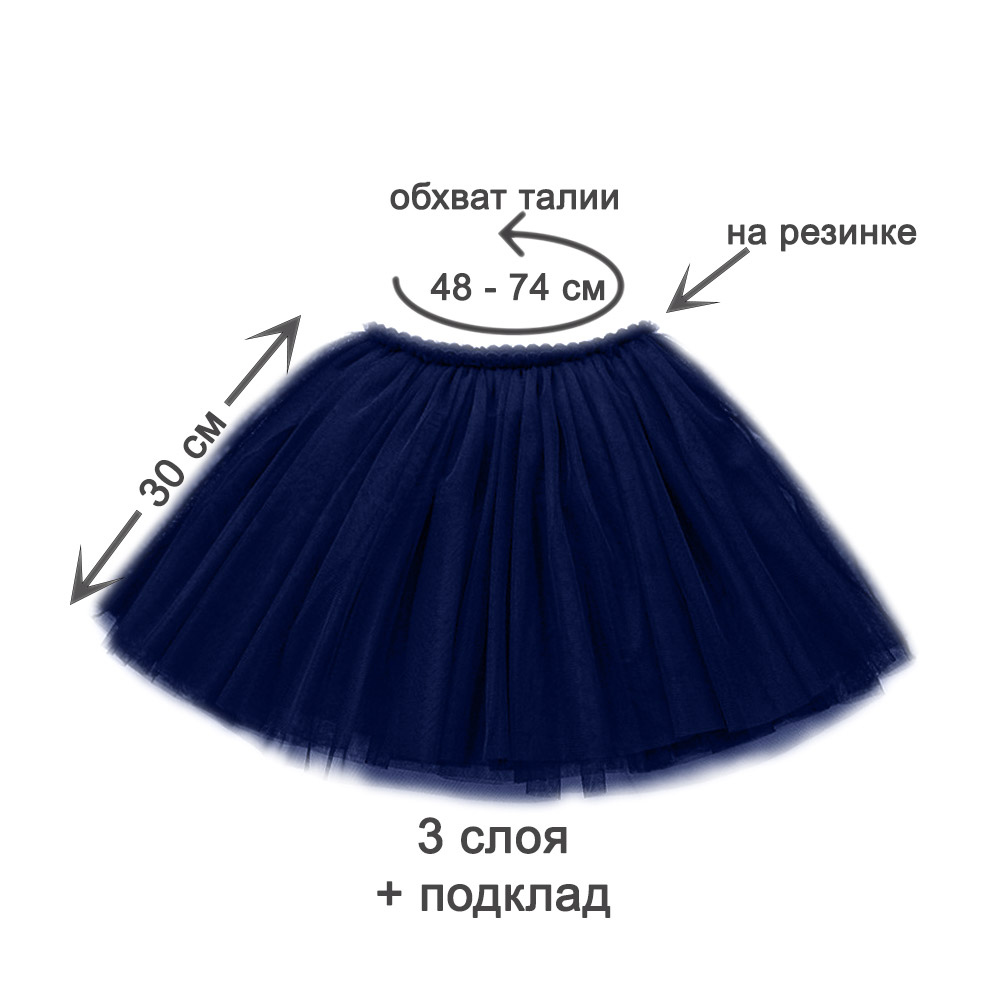 Юбка-пачка детская 30 см темно-синяя №11 L