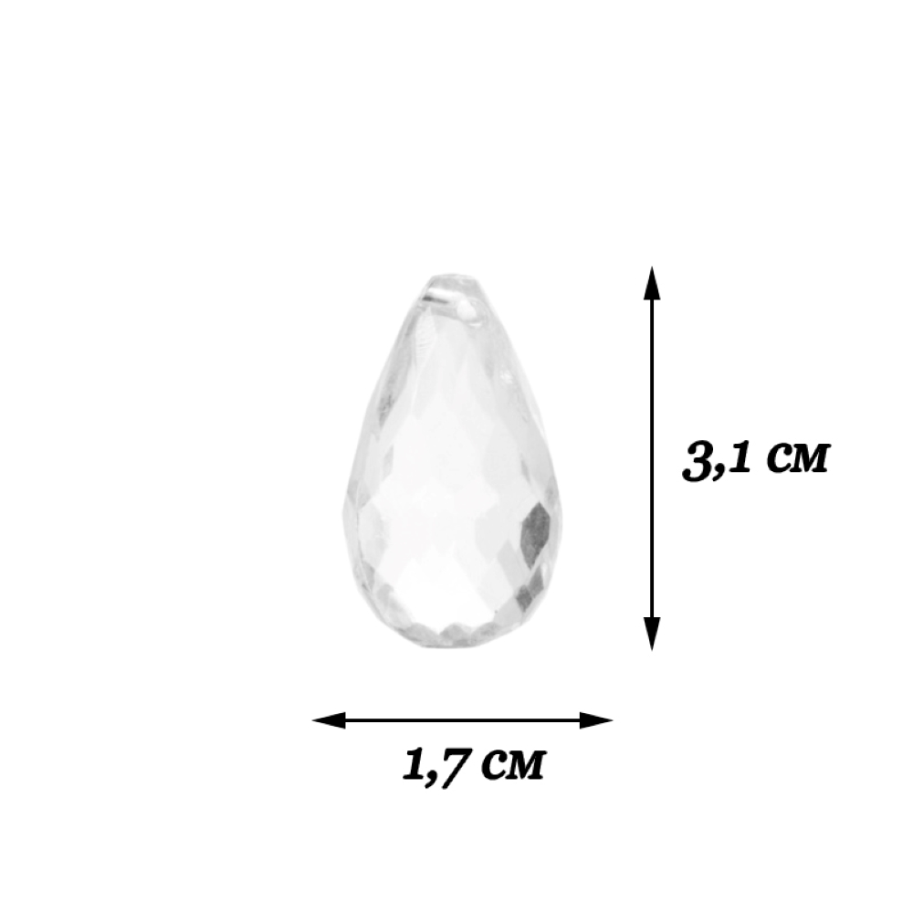 Подвеска-капля 1,7см х 3,1см, 100шт