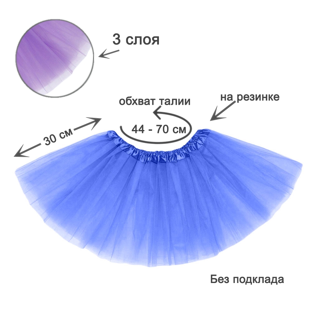 Юбка-пачка детская 30 см темно-синяя №1