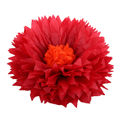 Бумажный цветок 40 см красный+оранжевый
