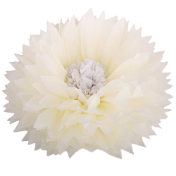 Бумажный цветок 50 см айвори+белый