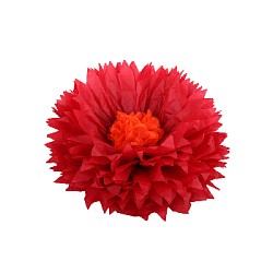 Бумажный цветок 30 см красный+оранжевый