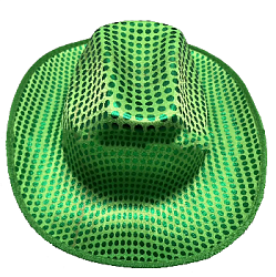 Шляпа ковбойская с блестками, зеленый
