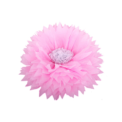 Бумажный цветок 30 см розовый+белый 