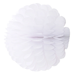 Бумажное украшение Цветочный шар-соты 30 см, белый