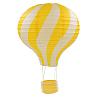 Подвесной фонарик "Воздушный шар"зигзаг 40 см желтый+белый