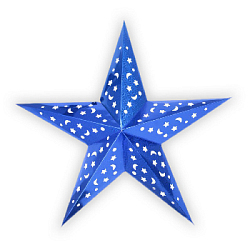 Звезда бумажная 60 см голографическая синяя