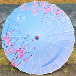 Китайские тканевые зонтики цветочные 82х54см, №2