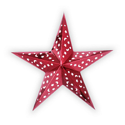 Звезда бумажная 60 см голографическая красная