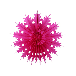 Снежинка обьемная 20 см малиновый