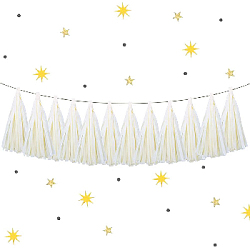 Гирлянда тассел 12 кисточек по 5 листов, айвори