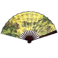 Веер для танцев 33х60см с рисунком, №4