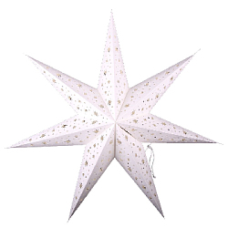 Звезда семиконечная бумажная 30 см "Салюты и точки", белый