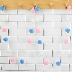 Гирлянда на веревке с помпончиками 3 см х 30 шт х 3 м, №6 ассорти