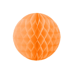 Бумажное украшение шар 20 см светло-оранжевый