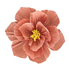 Бумажный цветок гофрированный 30 см пыльно-розовый+желтый