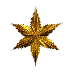 Звезда фольгированная с перфорацией 40 см шестиконечная, золото