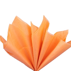 Бумага тишью светло-оранжевая 76 х 50 см, 10 листов 17-19 г/м
