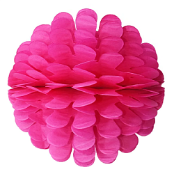 Бумажное украшение Цветочный шар-соты 30 см, малиновый