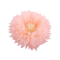Бумажный цветок 30 см персиковый+айвори