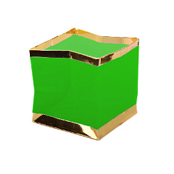 Плавающий фонарик "Куб" 11х11 см золото+зеленый