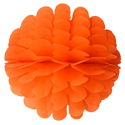 Бумажное украшение Цветочный шар-соты 30 см, оранжевый