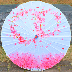 Китайские тканевые зонтики цветочные 82х54см, №9
