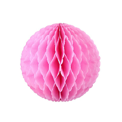 Бумажное украшение шар ажурный 10 см розовый