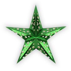 Звезда бумажная 45 см голографическая зеленая