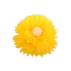 Бумажный цветок 30 см ярко-желтый+айвори