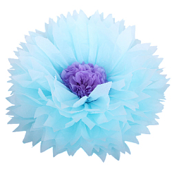 Бумажный цветок 50 см голубой+сиреневый