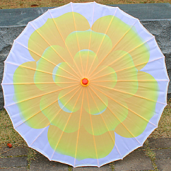 Китайские тканевые зонтики Цветок 82х54см, желтый