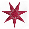 Звезда семиконечная из бархатной бумаги 60 см, с перфорацией, красный