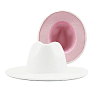 Шляпа Федора фетровая 2 цвета, белый+розовый